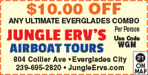 Special Coupon Offer for Jungle Erv&#39;s Airboat Tours